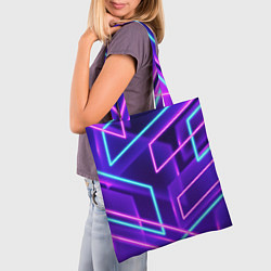 Сумка-шопер Neon Geometric, цвет: 3D-принт — фото 2