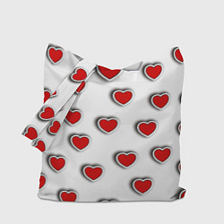 Сумка-шоппер Стикеры наклейки объемные сердечки