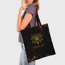 Сумка-шопер Ведьмак огненное лого краски, цвет: 3D-принт — фото 2