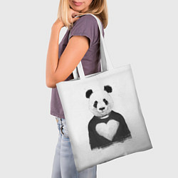 Сумка-шопер Love panda, цвет: 3D-принт — фото 2