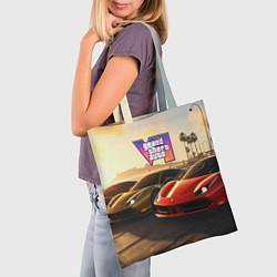 Сумка-шопер ГТА6 автопарк, цвет: 3D-принт — фото 2