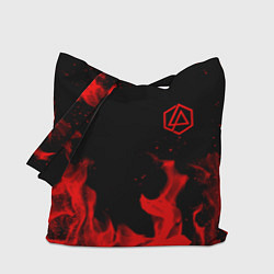 Сумка-шопер Linkin Park красный огонь лого, цвет: 3D-принт