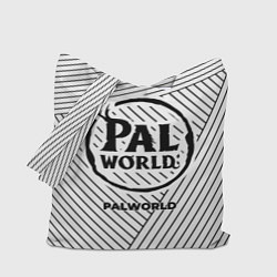 Сумка-шоппер Символ Palworld на светлом фоне с полосами