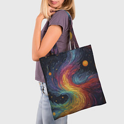 Сумка-шопер Звездный вихрь абстрактная живопись, цвет: 3D-принт — фото 2