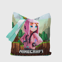 Сумка-шопер Персонаж Minecraft девушка в пиксельном мире, цвет: 3D-принт