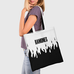 Сумка-шопер Ramones fire black rock, цвет: 3D-принт — фото 2