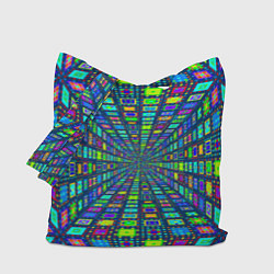Сумка-шоппер Абстрактный узор коридор из разноцветных квадратов