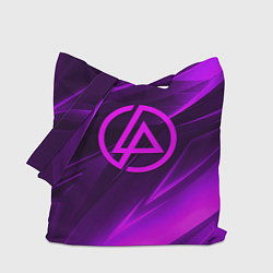 Сумка-шопер Linkin park neon stripes logo, цвет: 3D-принт