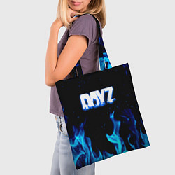 Сумка-шопер Dayz синий огонь лого, цвет: 3D-принт — фото 2