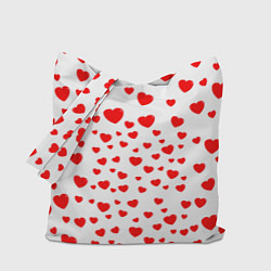 Сумка-шопер Любовь паттерн сердца, цвет: 3D-принт