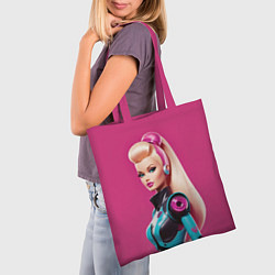 Сумка-шопер Кукла Барби - киберпанк, цвет: 3D-принт — фото 2