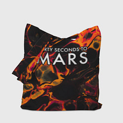 Сумка-шопер Thirty Seconds to Mars red lava, цвет: 3D-принт