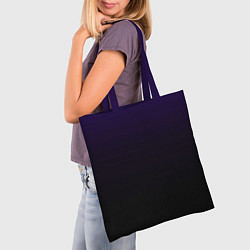 Сумка-шопер Фиолетово-чёрный тёмный градиент, цвет: 3D-принт — фото 2