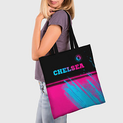 Сумка-шопер Chelsea - neon gradient посередине, цвет: 3D-принт — фото 2