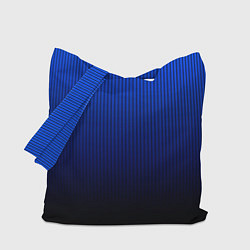 Сумка-шопер Полосатый градиент сине-чёрный, цвет: 3D-принт
