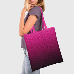 Сумка-шопер Яркий розовый градиент полоска, цвет: 3D-принт — фото 2
