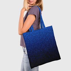 Сумка-шопер Градиент мелкая мозаика сине-чёрный, цвет: 3D-принт — фото 2