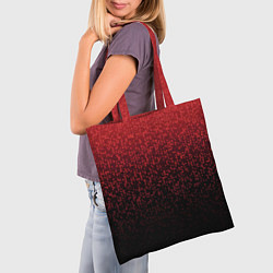 Сумка-шопер Градиент мозаика красно-чёрный, цвет: 3D-принт — фото 2
