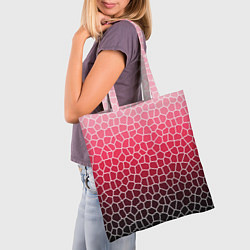 Сумка-шопер Крупная мозаика розовый градиент, цвет: 3D-принт — фото 2