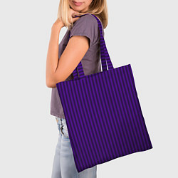 Сумка-шопер Яркий фиолетовый в полоску, цвет: 3D-принт — фото 2