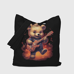Сумка-шопер Плюшевый медведь играет на гитаре, цвет: 3D-принт