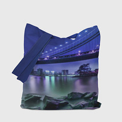Сумка-шопер Вечерняя Америка - мост, цвет: 3D-принт