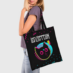Сумка-шопер Led Zeppelin - rock star cat, цвет: 3D-принт — фото 2