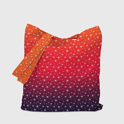Сумка-шопер Градиент оранжево-фиолетовый со звёздочками, цвет: 3D-принт