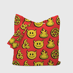 Сумка-шоппер 666 y2k emoji pattern