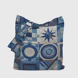 Сумка-шопер Denim patchwork - ai art, цвет: 3D-принт