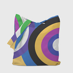 Сумка-шопер Разноцветные круги, абстракция, цвет: 3D-принт