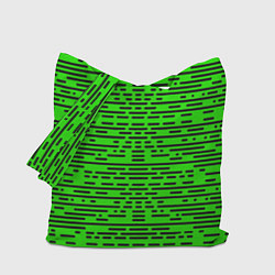 Сумка-шоппер Чёрные полосы на зелёном фоне