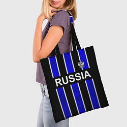 Сумка-шопер Россия- черно-синяя униформа, цвет: 3D-принт — фото 2