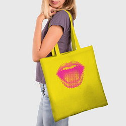 Сумка-шопер Абстрактные ретро губы, цвет: 3D-принт — фото 2