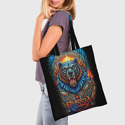 Сумка-шопер Суровый русский медведь, цвет: 3D-принт — фото 2