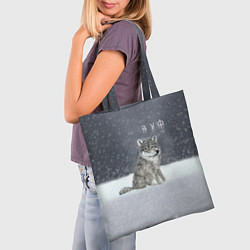 Сумка-шопер Одинокий волк ауфф, цвет: 3D-принт — фото 2
