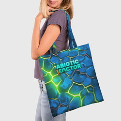 Сумка-шопер Abiotic Factor logo bright neon, цвет: 3D-принт — фото 2