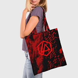 Сумка-шопер Linkin park red logo, цвет: 3D-принт — фото 2