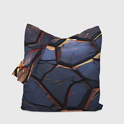Сумка-шопер Темная абстрактная объемная плитка, цвет: 3D-принт
