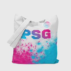 Сумка-шопер PSG neon gradient style посередине, цвет: 3D-принт
