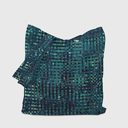 Сумка-шопер Сине-бирюзовый абстрактный, цвет: 3D-принт