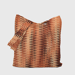 Сумка-шоппер Коричневый абстрактные полосы