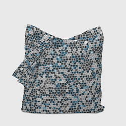 Сумка-шоппер Паттерн мозаика серый с голубым