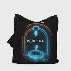 Сумка-шопер Portal neon style logo, цвет: 3D-принт