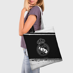 Сумка-шопер Реал мадрид белое лого, цвет: 3D-принт — фото 2