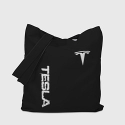 Сумка-шоппер Tesla logo white