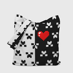 Сумка-шопер Minecraft pattern love, цвет: 3D-принт