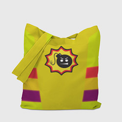 Сумка-шопер Serious Sam logo - yellow geometry, цвет: 3D-принт