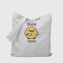 Сумка-шопер Уточка с ножом duck you meme, цвет: 3D-принт