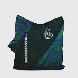 Сумка-шопер Scorpions glitch blue, цвет: 3D-принт